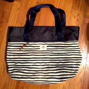 Sperry navy striped beach tote